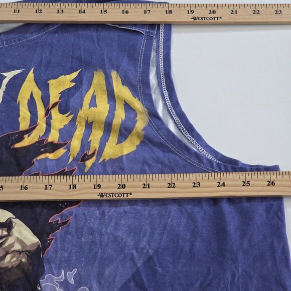Punks Not Dead Tank Top Mens 2XL Purple Skull Graphic Biker Stretch Unbranded - Picture 4 of 10